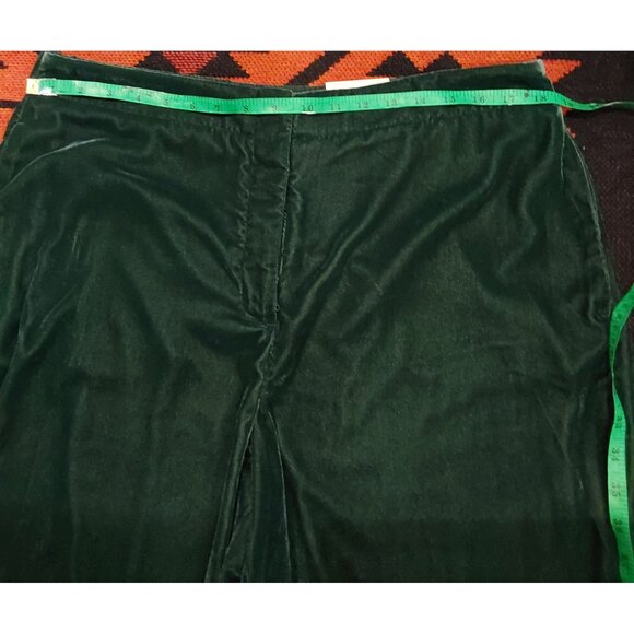 Lauren Conrad Green Velvet Pants Size 16 With Zipper Closure & Stretch Waistband - Picture 5 of 11